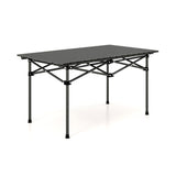 Aluminum Camping Table for 4-6 People with Carry Bag-Black