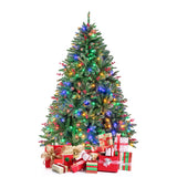 6/7 FT Pre-Lit Artificial Christmas Tree with Multi-Color LED Lights-6 ft