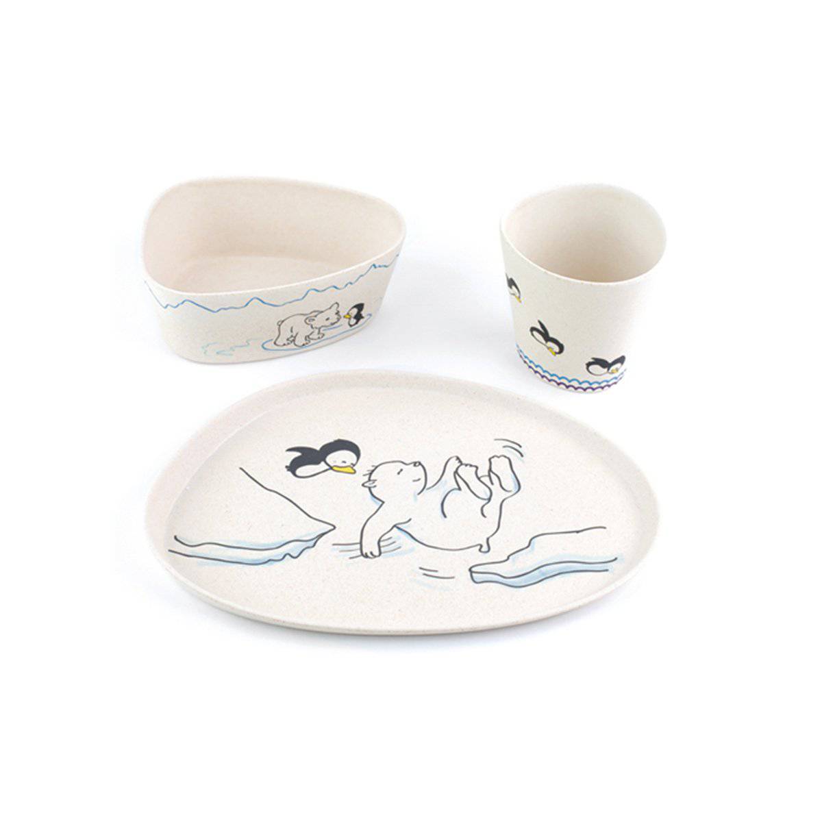 Polar Bear And Penguin -3pcs Kids Dinnerware Set by Peterson Housewares & Artwares