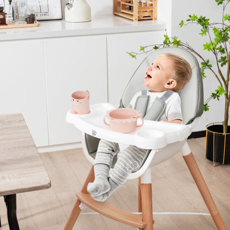 Baby High Chair with Dishwasher Safe Tray-Gray