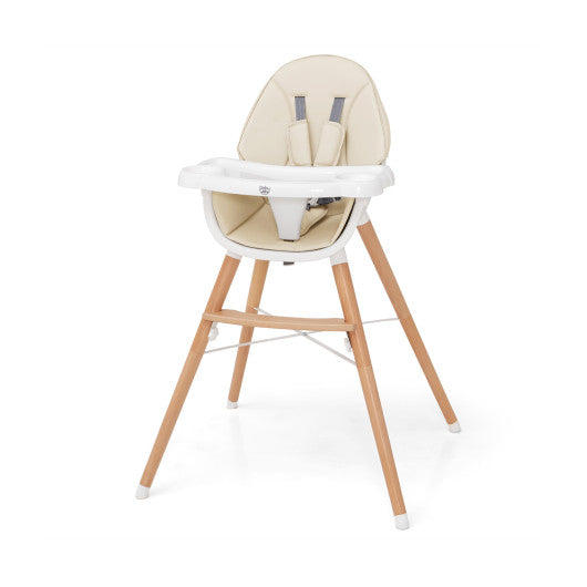 Baby High Chair with Dishwasher Safe Tray-Beige