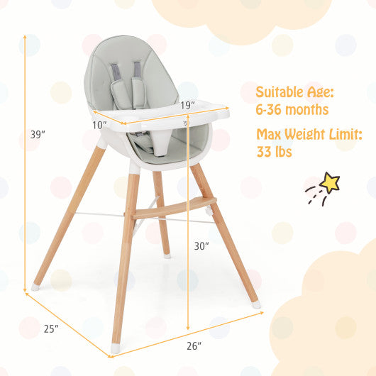 Baby High Chair with Dishwasher Safe Tray-Gray