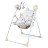 Electric Foldable Baby Rocking Chair with Adjustable Backrest-Beige