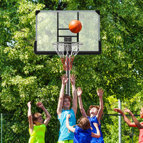 Basketball Hoop with 5.4-6.6FT Adjustable Height and 50" Backboard-Black