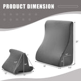 Bed Wedge Pillow with Tablet Pillow Stand and Side Pockets-Gray