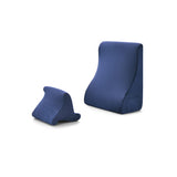 Bed Wedge Pillow with Tablet Pillow Stand and Side Pockets-Navy
