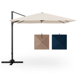 9.5 Feet Square Patio Cantilever Umbrella with 360° Rotation-Beige