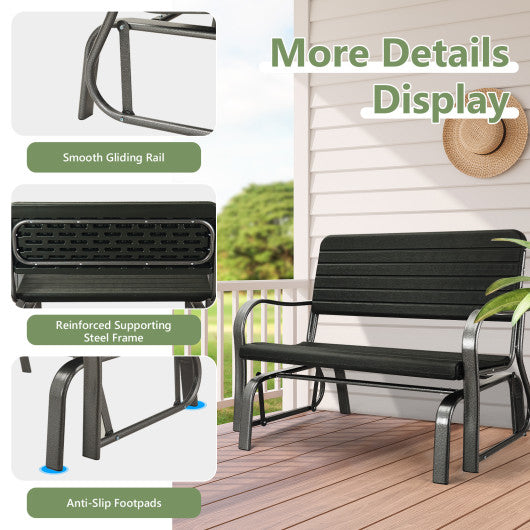 Outdoor Patio Steel Swing Bench Loveseat