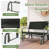 Outdoor Patio Steel Swing Bench Loveseat