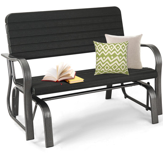 Outdoor Patio Steel Swing Bench Loveseat