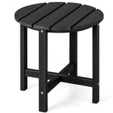 18 Inch Round Weather-Resistant Adirondack Side Table-Black