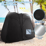 Oversized Pop Up Shower Tent with Window Floor and Storage Pocket-Black