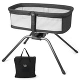 Portable Folding Bedside Sleeper with Mattress and Carry Bag-Gray & White