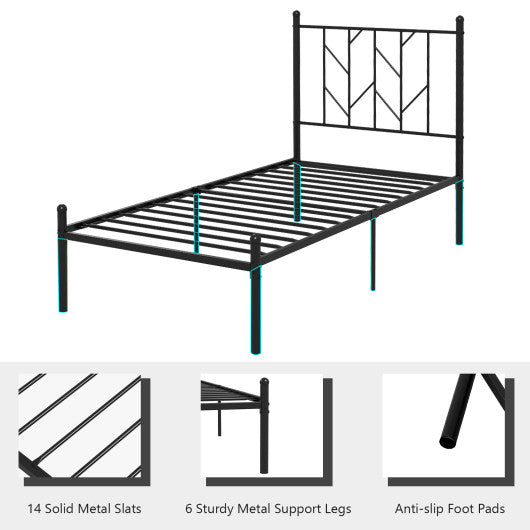 Twin/Full/Queen Size Platform Bed Frame with Sturdy Metal Slat Support-Twin Size