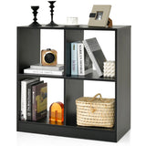 4-Cube Kids Bookcase with Open Shelves-Black