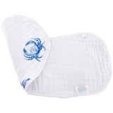 2-in-1 Burp Cloth and Bib: Blue Crab by Little Hometown - Aiden's Corner Baby & Toddler Clothes, Toys, Teethers, Feeding and Accesories