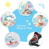 3 in 1 Fitness Music and Lights Baby Gym Play Mat-Blue