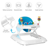 Adjustable Height Removable Folding Portable Baby Walker-Blue