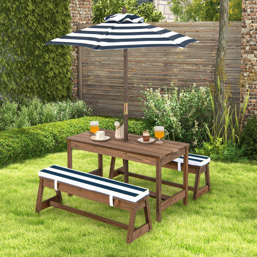Bench with sales umbrella stand