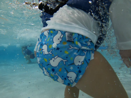 Narwhals 2-5 years Nageuret Swim Diaper (Light Blue) by Beau & Belle Littles