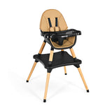 5-in-1 Baby Eat and Grow Convertible Wooden High Chair with Detachable Tray-Coffee