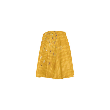Yellow plaids N stars pattern Skater skirt by Stardust