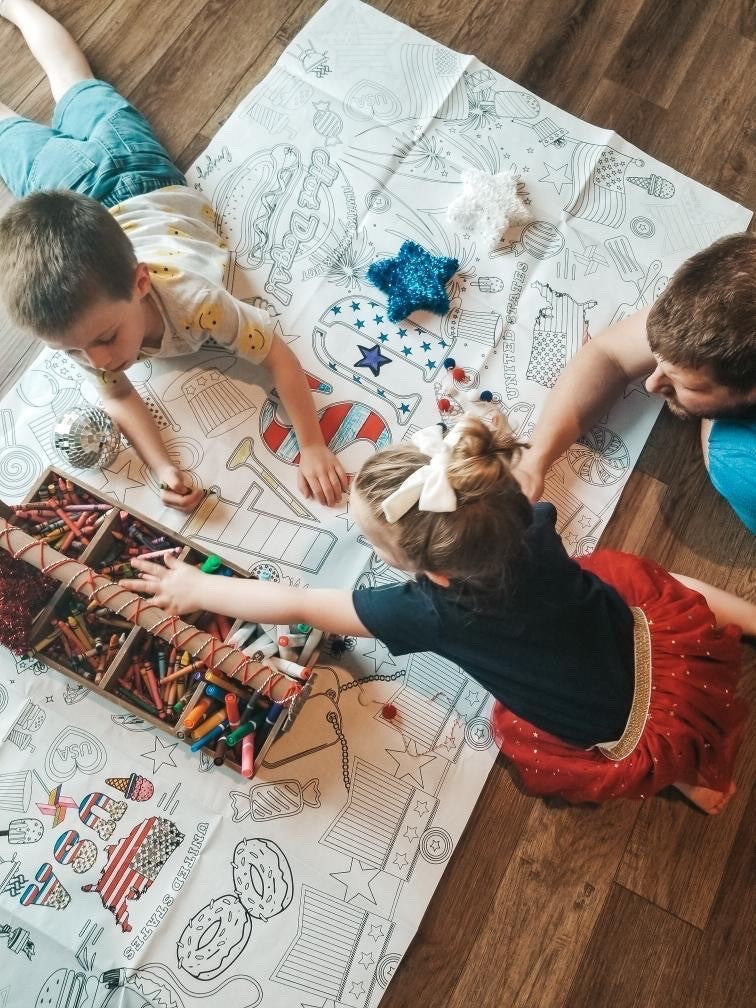 USA Patriotic Table Cover by Creative Crayons Workshop