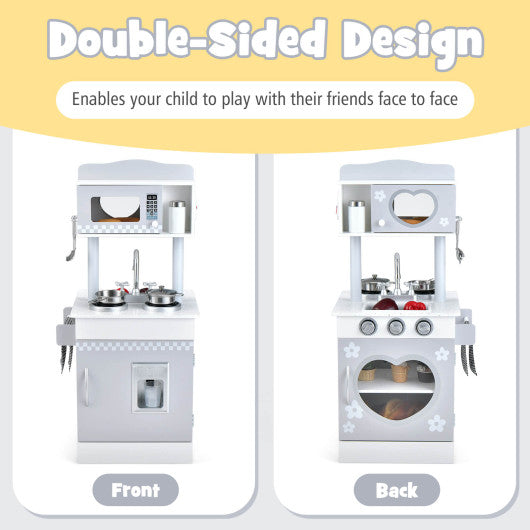 Chef Pretend Kitchen Playset with Cooking Oven and Sink for Toddlers
