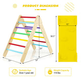 3-in-1 Wooden Climbing Triangle Set Triangle Climber with Ramp-Multicolor