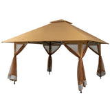 13 x 13 Feet Pop-up Instant Canopy Tent with Mesh Sidewall-Coffee