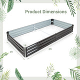 Large Outdoor Metal Planter Box for Vegetable Fruit Herb Flower-Coffee