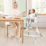 4-in-1 Convertible Baby High Chair with Aluminum Frame-Gray