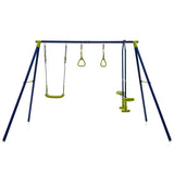 3-in-1 Outdoor Swing Set for Kids Aged 3 to 10