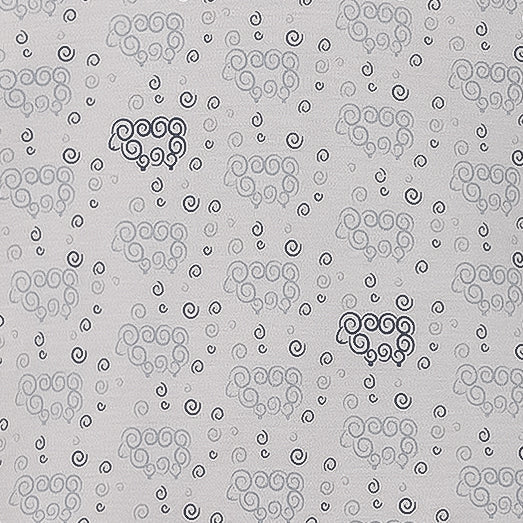 Zipper Footie - Curly Sheep on Grey  100% Pima Cotton by Feather Baby