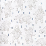 Zipper Footie - Dancing Bears on White  100% Pima Cotton by Feather Baby