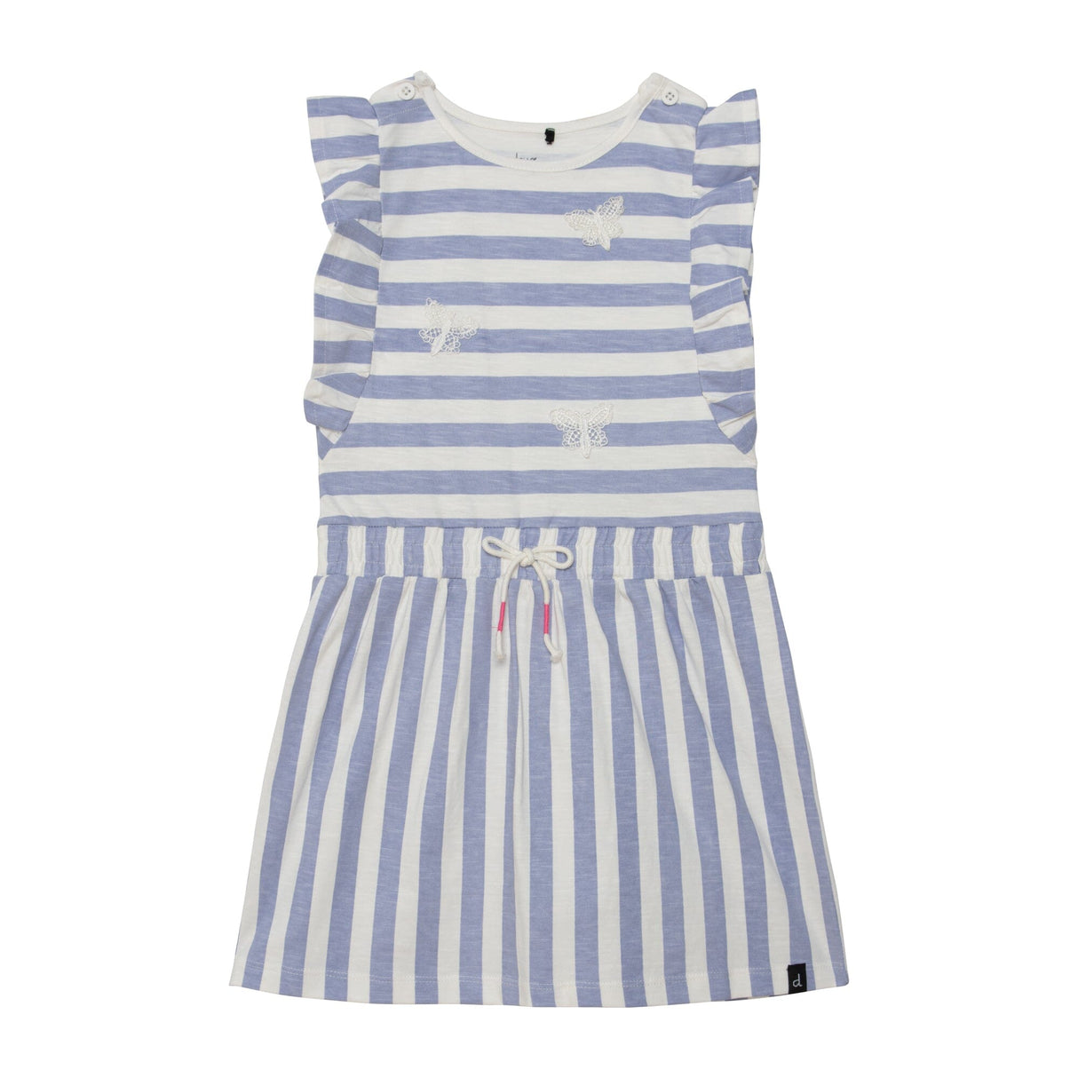 Striped Short Sleeve Dress Blue & White by Deux par Deux
