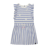 Striped Short Sleeve Dress Blue & White by Deux par Deux