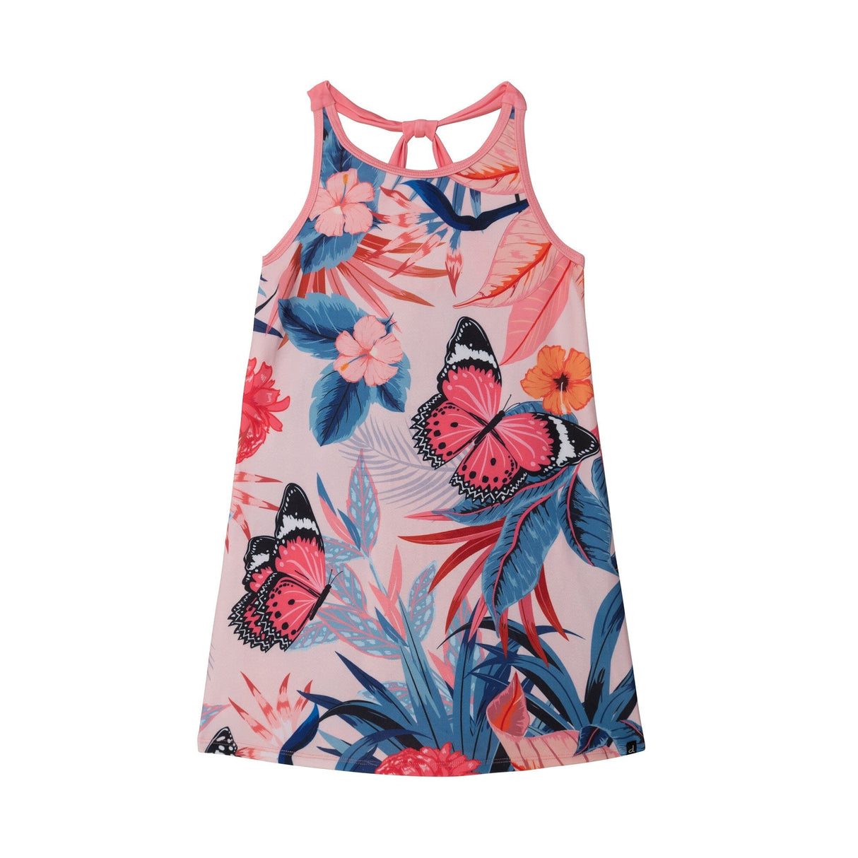 Printed Beach Dress Pink & Blue Butterflies by Deux par Deux
