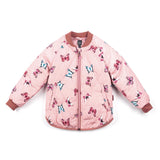 Printed Quilted Jacket Pink Watercolor Butterflies by Deux par Deux