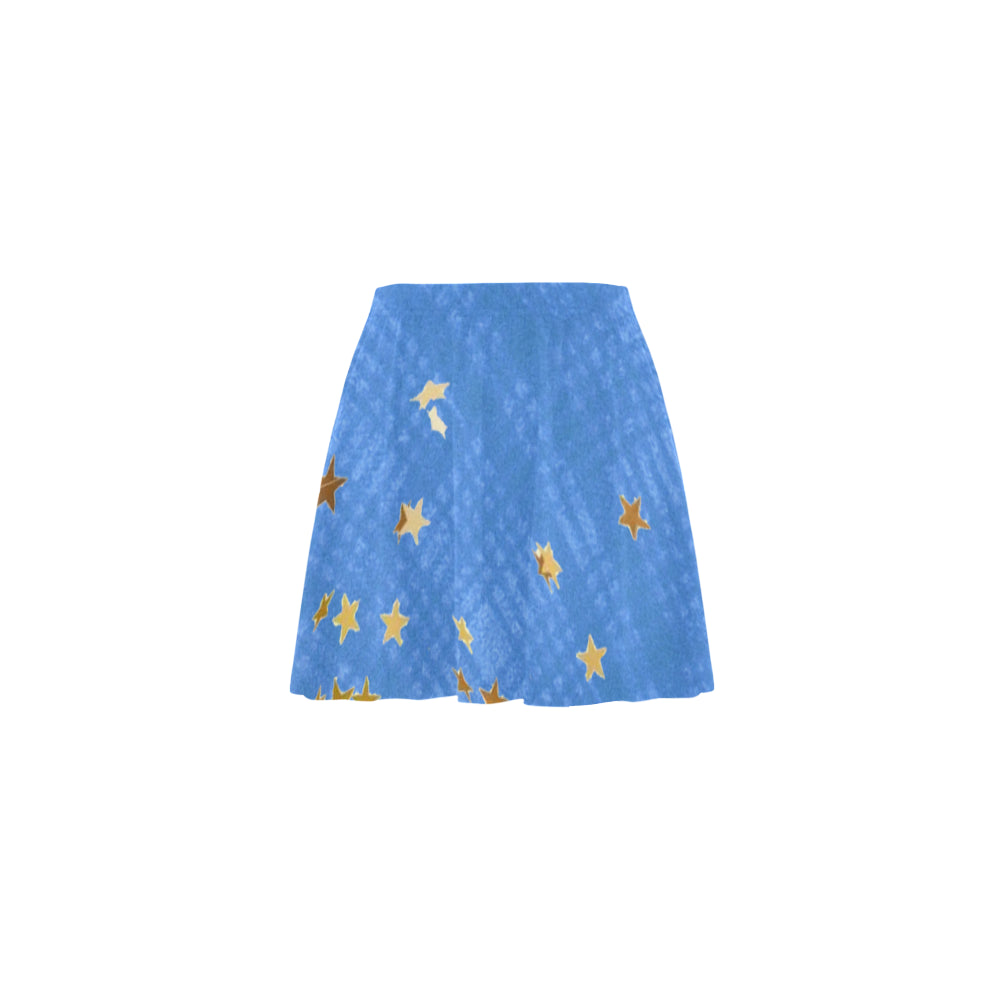 Blue plaids N stars Skater Skirt by Stardust