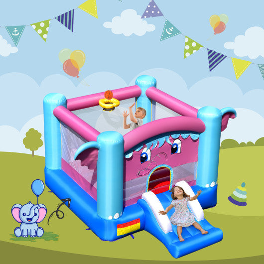3-in-1 Elephant Theme Inflatable Castle without Blower