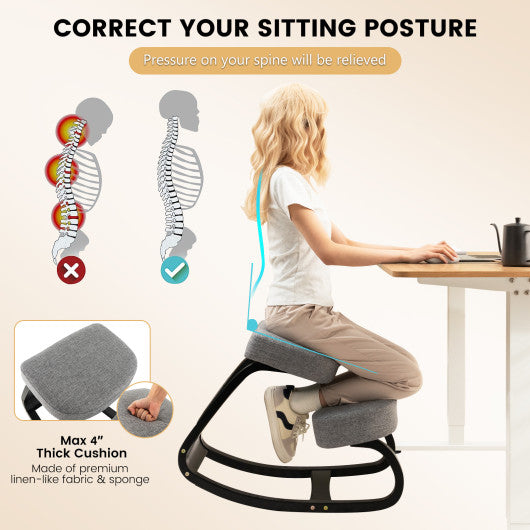 Ergonomic Knee Chair: Rocking Kneeling for Home Office