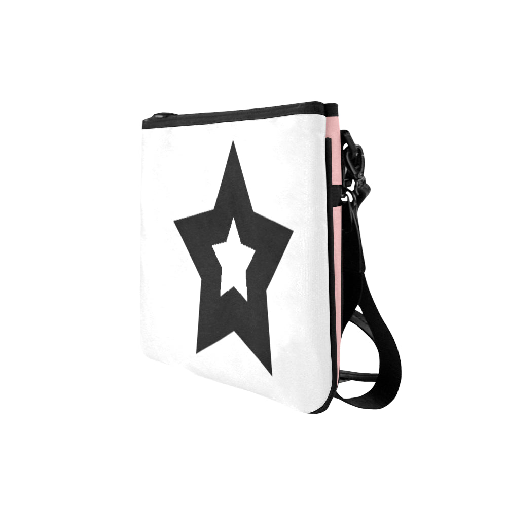 Bulky Star Pink and White Slim Clutch Bag by Stardust