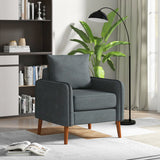 Fabric Upholstered Sofa Chair with Removable Back and Seat Cushions-Gray