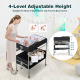 Portable Baby Changing Table with Wheels and 4-position Adjustable Heights