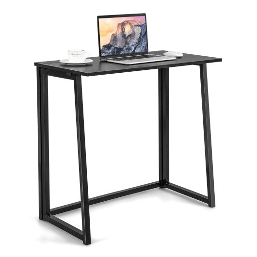 31 Inch Space-saving Folding Computer Desk for Home Office-Black