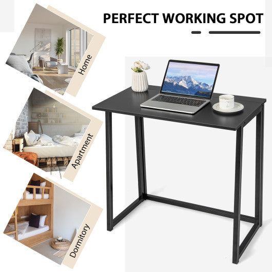 31 Inch Space-saving Folding Computer Desk for Home Office-Black
