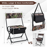 Foldable Patio Chair with Storage Pocket Backrest for Camping Hiking