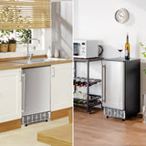 Free-Standing Built-In Undercounter Ice Maker-Silver