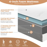 4 Inch Tri-fold Cool Gel Memory Foam Mattress-Full Size